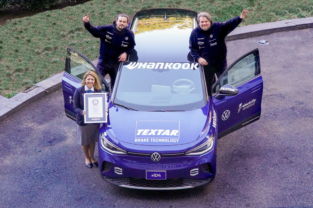 VolkswagenID4USATourSetsaNewGuinnessWorldRecordsTitleonHankookEVTires